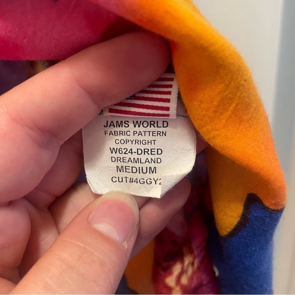 Jams World Floral Hawaiian Button Front Shirt W624-DRED DREAMLAND print Size M - Picture 7 of 8